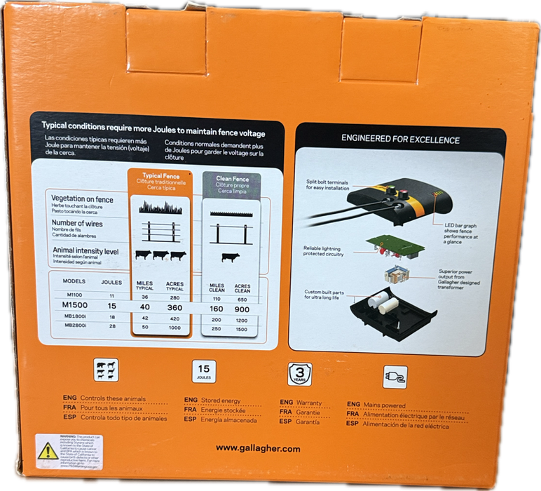 Gallagher M1500 Mains Fence Energizer
