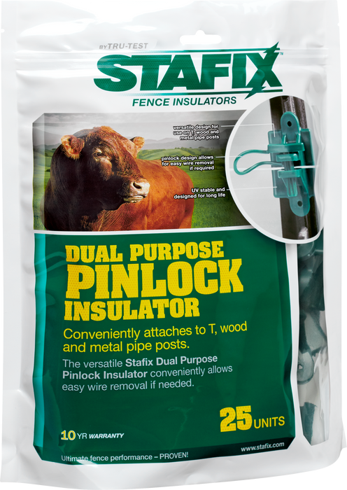 Stafix Dual-Purpose Pinlock Insulator 25/PK