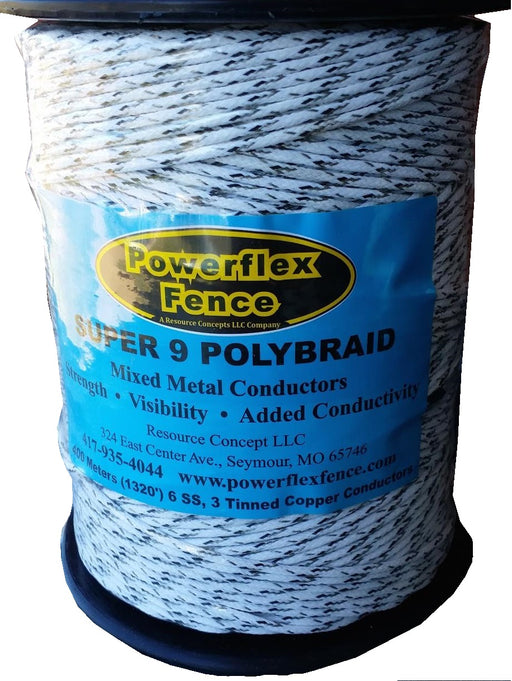 1320' PolyBraid w/ 6 stainless steel & 3 tin-copper conductors, black & white