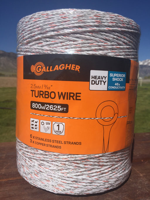 Gallagher Turbo Wire Fence, 2625', White